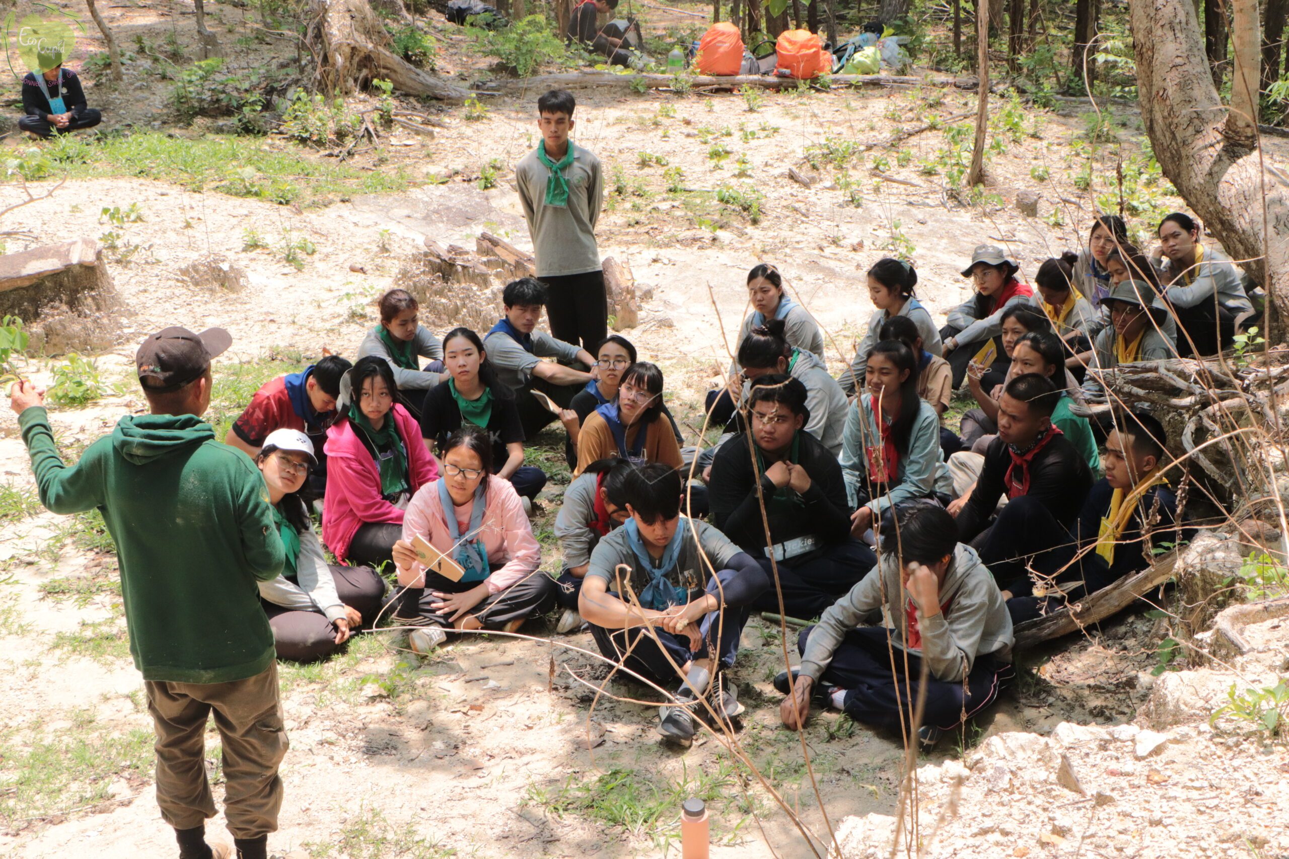 The camp instructor is explaining the camp activity details to the campers. Photo Courtesy of the TCFN.