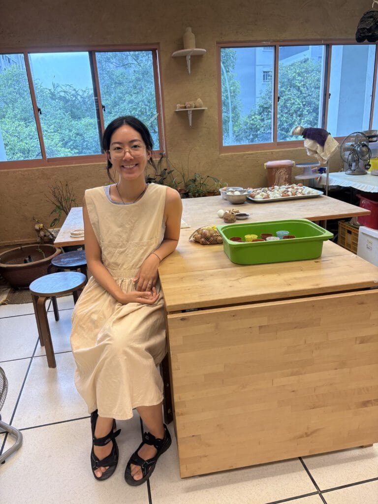 Jodie Monteiro in the Ferticlay studio, located at Vidacity, a sustainability innovation hub. Photo courtesy of Xueting-EcoCupid.