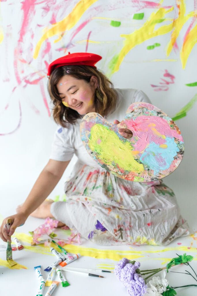 Dorcas in her studio. Photo courtesy of Nina Mucalov.