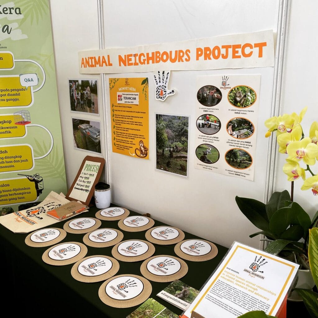 Part exhibition, part dialogue — ANP’s educational booths are all about learning to live with macaques. Photo courtesy of Animal Neighbours Project.