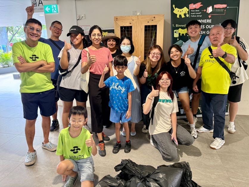 Group of residents gathering after a clean-up